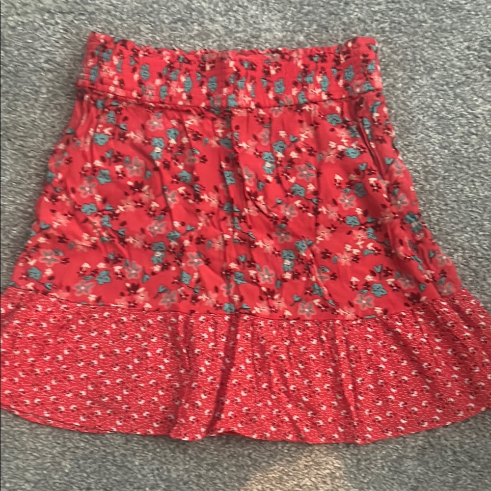 Loft Floral Red Skirt